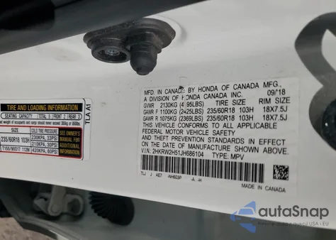 2018 Honda Cr-V Ex from USA, damaged, VIN 2HKRW2H51JH686104